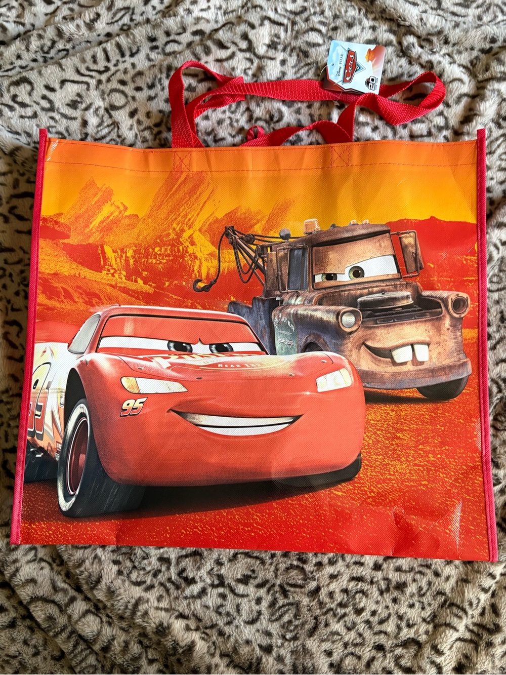 Disney Lightning McQueen & Mater Orange and Red Tote Bag